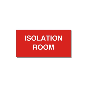 4.0x2.0" Safety Label - ISOLATION ROOM — 4x2" White on Red, Adhesive