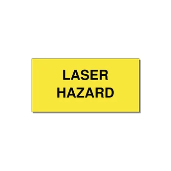 4.0x2.0" Safety Label - LASER HAZARD — 4x2" Black on Yellow, Adhesive