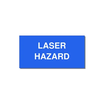 4.0x2.0" Safety Label - LASER HAZARD — 4x2" White on Blue, Adhesive