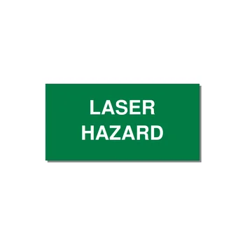 4.0x2.0" Safety Label - LASER HAZARD — 4x2" White on Green, Adhesive
