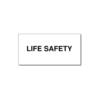 4.0x2.0" Safety Label - LIFE SAFETY — 4x2" Black on White, Adhesive