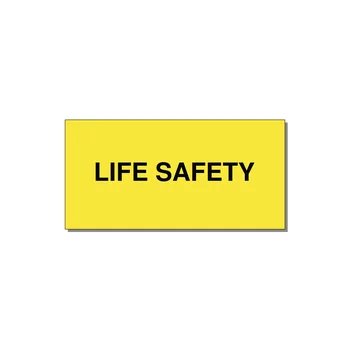 4.0x2.0" Safety Label - LIFE SAFETY — 4x2" Black on Yellow, Adhesive