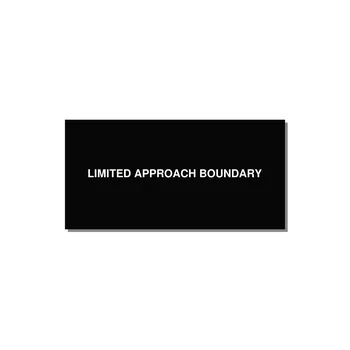 4.0x2.0" Safety Label - LIMITED APPROACH BOUNDARY — 4x2" White on Black, Adhesive
