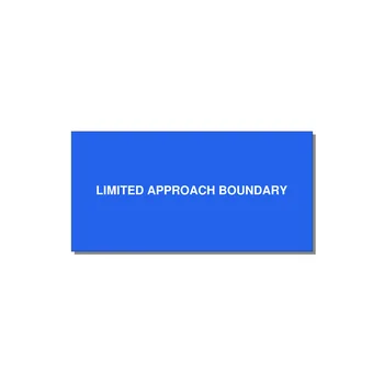 4.0x2.0" Safety Label - LIMITED APPROACH BOUNDARY — 4x2" White on Blue, Adhesive