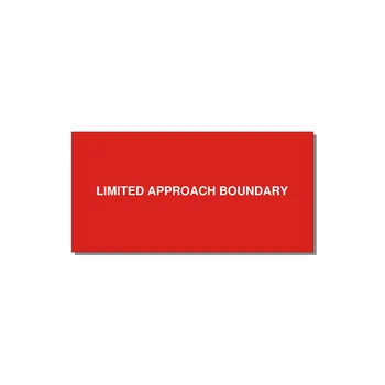 4.0x2.0" Safety Label - LIMITED APPROACH BOUNDARY — 4x2" White on Red, Adhesive