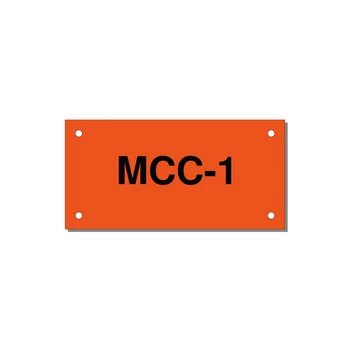 4.0x2.0" Safety Label - MCC-1 — 4x2" Black on Orange, Holes