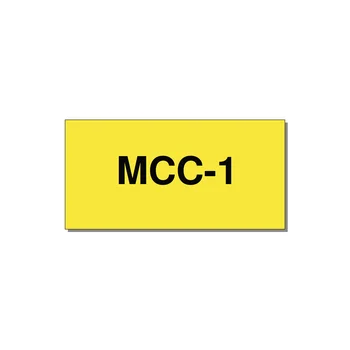 4.0x2.0" Safety Label - MCC-1 — 4x2" Black on Yellow, Adhesive