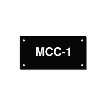 4.0x2.0" Safety Label - MCC-1 — 4x2" White on Black, Holes