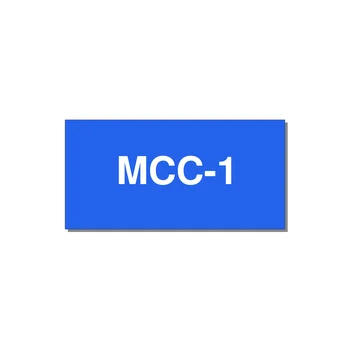 4.0x2.0" Safety Label - MCC-1 — 4x2" White on Blue, Adhesive
