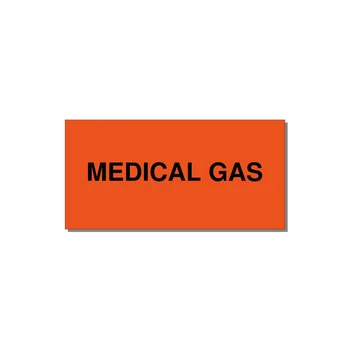 4.0x2.0" Safety Label - MEDICAL GAS — 4x2" Black on Orange, Adhesive