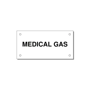 4.0x2.0" Safety Label - MEDICAL GAS — 4x2" Black on White, Holes
