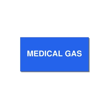 4.0x2.0" Safety Label - MEDICAL GAS — 4x2" White on Blue, Adhesive