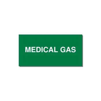 4.0x2.0" Safety Label - MEDICAL GAS — 4x2" White on Green, Adhesive