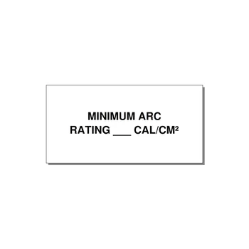4.0x2.0" Safety Label - MINIMUM ARC RATING ___ CA — 4x2" Black on White, Adhesive