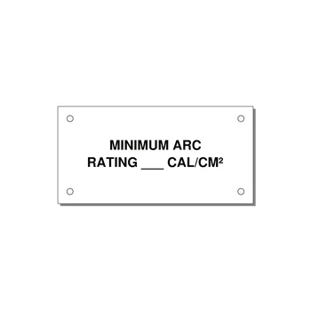 4.0x2.0" Safety Label - MINIMUM ARC RATING ___ CA — 4x2" Black on White, Holes
