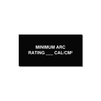 4.0x2.0" Safety Label - MINIMUM ARC RATING ___ CA — 4x2" White on Black, Adhesive