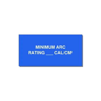 4.0x2.0" Safety Label - MINIMUM ARC RATING ___ CA — 4x2" White on Blue, Adhesive