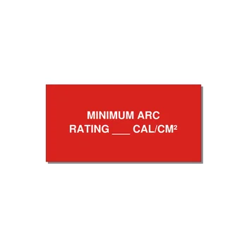 4.0x2.0" Safety Label - MINIMUM ARC RATING ___ CA — 4x2" White on Red, Adhesive