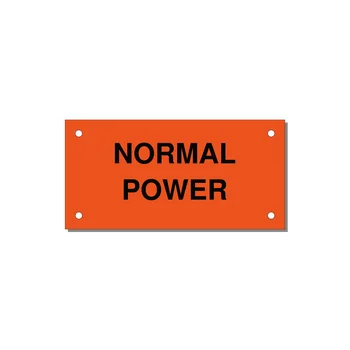 4.0x2.0" Safety Label - NORMAL POWER — 4x2" Black on Orange, Holes