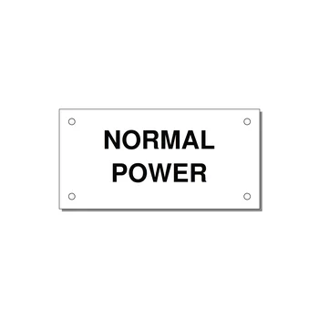 4.0x2.0" Safety Label - NORMAL POWER — 4x2" Black on White, Holes