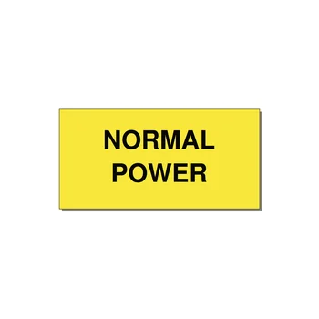 4.0x2.0" Safety Label - NORMAL POWER — 4x2" Black on Yellow, Adhesive