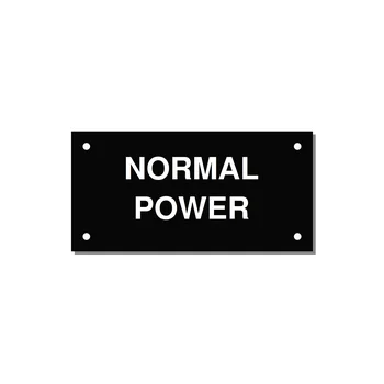 4.0x2.0" Safety Label - NORMAL POWER — 4x2" White on Black, Holes