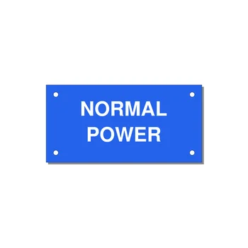 4.0x2.0" Safety Label - NORMAL POWER — 4x2" White on Blue, Holes