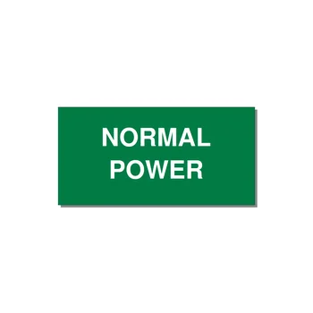 4.0x2.0" Safety Label - NORMAL POWER — 4x2" White on Green, Adhesive