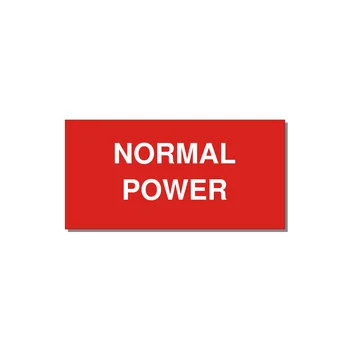 4.0x2.0" Safety Label - NORMAL POWER — 4x2" White on Red, Adhesive
