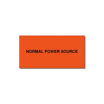4.0x2.0" Safety Label - NORMAL POWER SOURCE — 4x2" Black on Orange, Adhesive