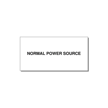 4.0x2.0" Safety Label - NORMAL POWER SOURCE — 4x2" Black on White, Adhesive