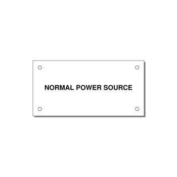 4.0x2.0" Safety Label - NORMAL POWER SOURCE — 4x2" Black on White, Holes