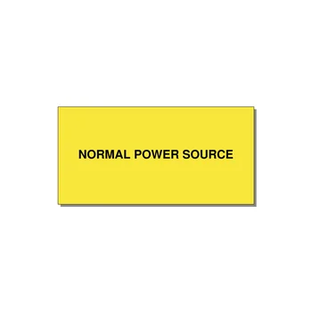 4.0x2.0" Safety Label - NORMAL POWER SOURCE — 4x2" Black on Yellow, Adhesive