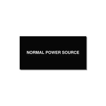 4.0x2.0" Safety Label - NORMAL POWER SOURCE — 4x2" White on Black, Adhesive