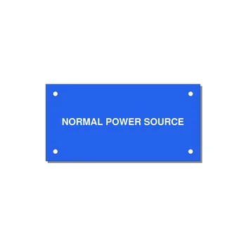 4.0x2.0" Safety Label - NORMAL POWER SOURCE — 4x2" White on Blue, Holes