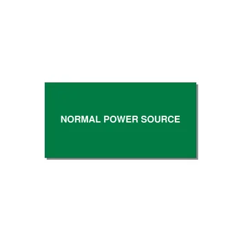 4.0x2.0" Safety Label - NORMAL POWER SOURCE — 4x2" White on Green, Adhesive