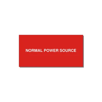 4.0x2.0" Safety Label - NORMAL POWER SOURCE — 4x2" White on Red, Adhesive