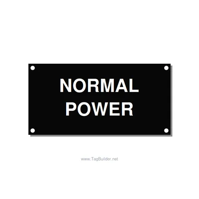 4.0x2.0" Safety Label - NORMAL POWER, White/Black, Holes thumbnail