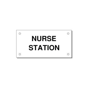 4.0x2.0" Safety Label - NURSE STATION — 4x2" Black on White, Holes