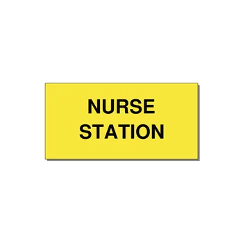 4.0x2.0" Safety Label - NURSE STATION — 4x2" Black on Yellow, Adhesive