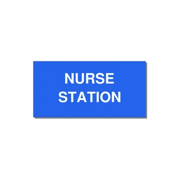 4.0x2.0" Safety Label - NURSE STATION — 4x2" White on Blue, Adhesive