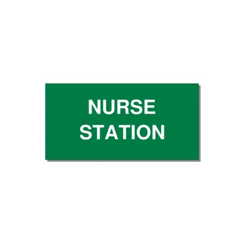 4.0x2.0" Safety Label - NURSE STATION — 4x2" White on Green, Adhesive