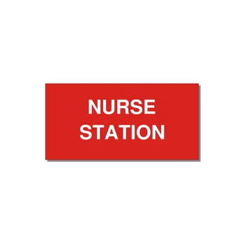 4.0x2.0" Safety Label - NURSE STATION — 4x2" White on Red, Adhesive