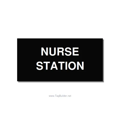 4.0x2.0" Safety Label - NURSE STATION, White/Black, Adhesive thumbnail