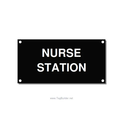 4.0x2.0" Safety Label - NURSE STATION, White/Black, Holes thumbnail