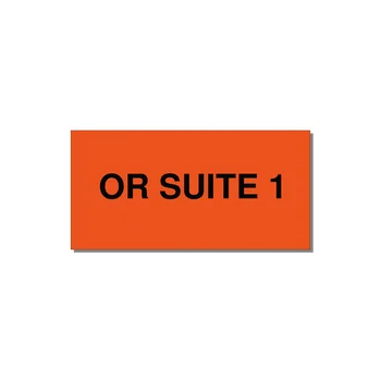 4.0x2.0" Safety Label - OR SUITE 1 — 4x2" Black on Orange, Adhesive