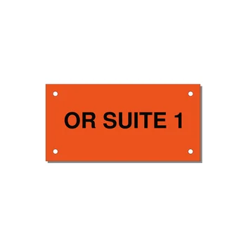 4.0x2.0" Safety Label - OR SUITE 1 — 4x2" Black on Orange, Holes