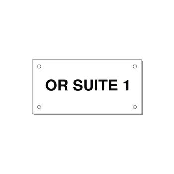 4.0x2.0" Safety Label - OR SUITE 1 — 4x2" Black on White, Holes