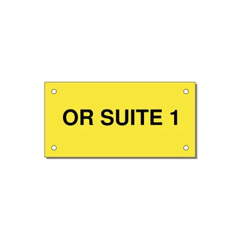 4.0x2.0" Safety Label - OR SUITE 1 — 4x2" Black on Yellow, Holes
