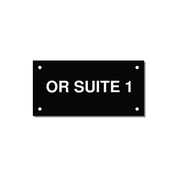 4.0x2.0" Safety Label - OR SUITE 1 — 4x2" White on Black, Holes